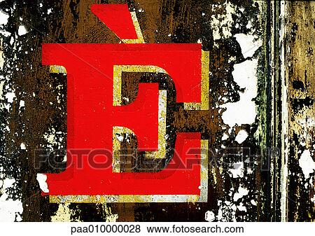 Stock Photo - E, text, painted.. Fotosearch