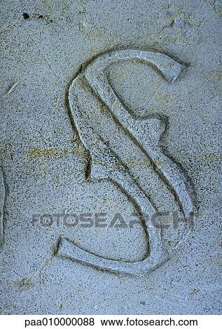 S, text, etched. View Large Photo Image Stock Photo - S, text, etched.. Fotosearch