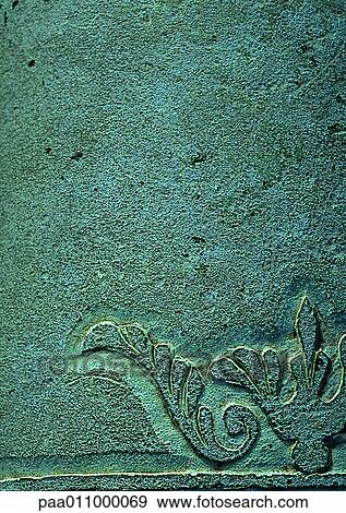 Carved blue stone with floral motif, close-up View Large Photo Image Stock Photo - Carved blue stone with floral motif, close-up. Fotosearch