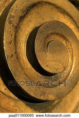 Gilded swirl, close-up View Large Photo Image Stock Image - Gilded swirl, close-up. Fotosearch