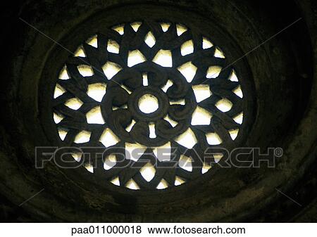 Rose window in stone. View Large Photo Image Stock Photo - Rose window in stone.. Fotosearch