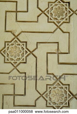 Stone carved with floral motif, close-up View Large Photo Image Stock Photo - Stone carved with floral motif, close-up. Fotosearch