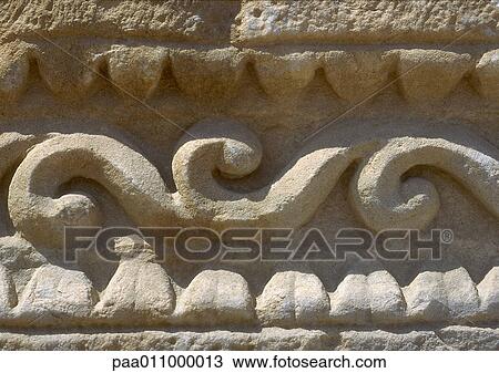 Stone carving with floral motif, close-up View Large Photo Image Stock Image - Stone carving with floral motif, close-up. Fotosearch