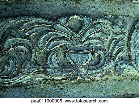 Stone carving with floral motif, close-up View Large Photo Image Stock Photography - Stone carving with floral motif, close-up. Fotosearch