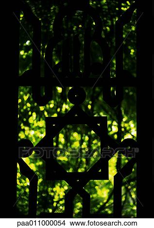 Wrought iron window. View Large Photo Image Picture - Wrought iron window.. Fotosearch