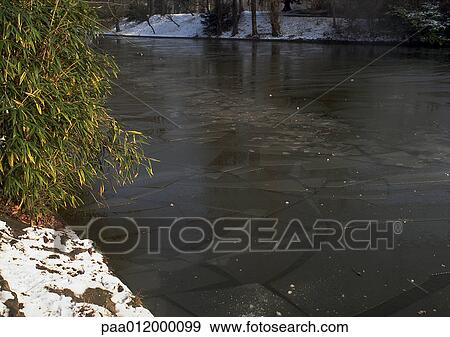 Frozen river View Large Photo Image Stock Photo - Frozen river. Fotosearch