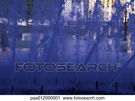 Spray from fountains in park View Large Photo Image Stock Image - Spray from fountains in park. Fotosearch