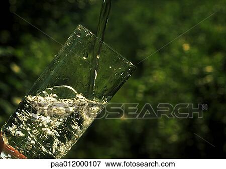 Stock Photo - Water being poured into glass. Fotosearch