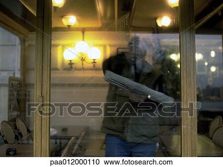 Window washer washing windows inside cafe View Large Photo Image Stock Image - Window washer washing windows inside cafe. Fotosearch