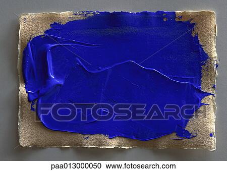 Blue paint on art paper. View Large Photo Image Stock Image - Blue paint on art paper.. Fotosearch