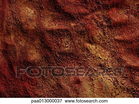 Warm-toned pigments on textured surface, close-up, full frame View Large Photo Image Stock Photo - Warm-toned pigments on textured surface, close-up, full frame. Fotosearch