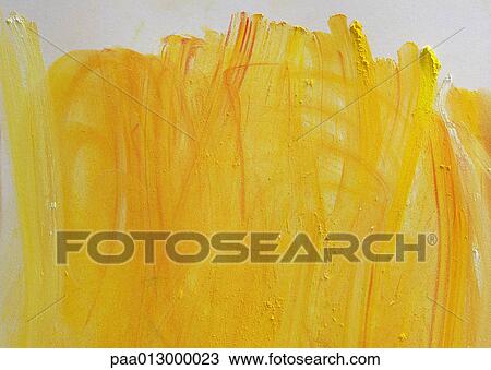 Yellow paint strokes on white paper, close-up, full frame View Large Photo Image Stock Image - Yellow paint strokes on white paper, close-up, full frame. Fotosearch