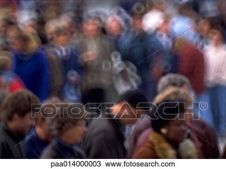 Stock Image - Crowd, blurred.. Fotosearch