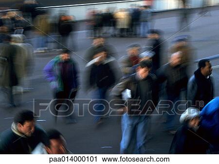 Stock Image - Crowd, blurred.. Fotosearch
