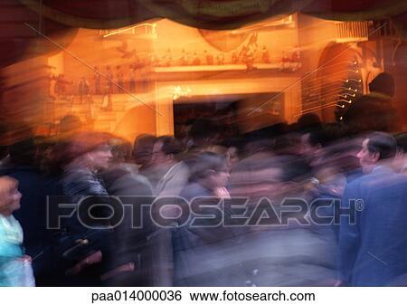 Crowd in front of a building, blurred. View Large Photo Image Stock Photograph - Crowd in front of a building, blurred.. Fotosearch