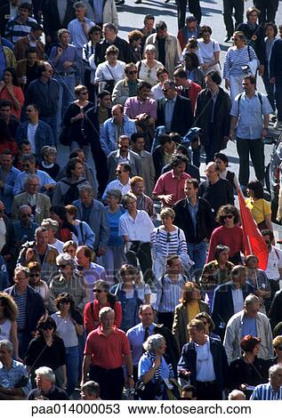 Crowd of people in street, high angle view, full frame View Large Photo Image Stock Image - Crowd of people in street, high angle view, full frame. Fotosearch