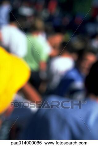 Crowd, rear view, blurred. View Large Photo Image Stock Photograph - Crowd, rear view, blurred.. Fotosearch