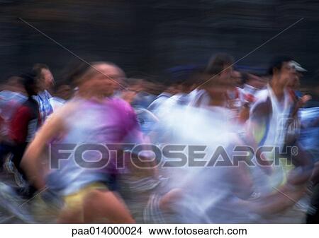 Crowd running race, blurred motion View Large Photo Image Picture - Crowd running race, blurred motion. Fotosearch