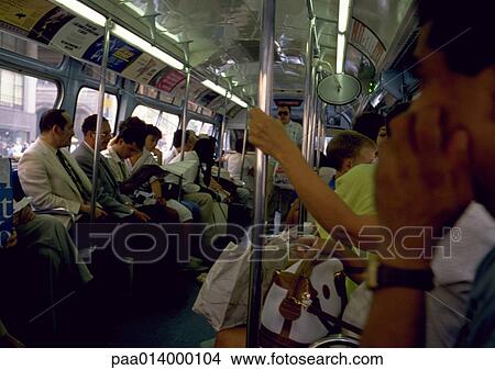 Picture - People sitting on bus, blurred.. Fotosearch