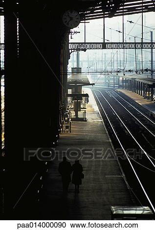 Stock Image - Train platform. Fotosearch
