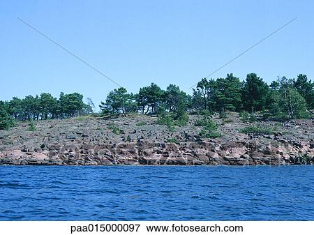 Stock Photo - Finland, rocky shore. Fotosearch