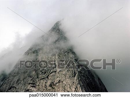 Stock Image - Norway, misty mountaintop. Fotosearch