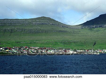 Stock Image - Scandinavia, coastal village. Fotosearch