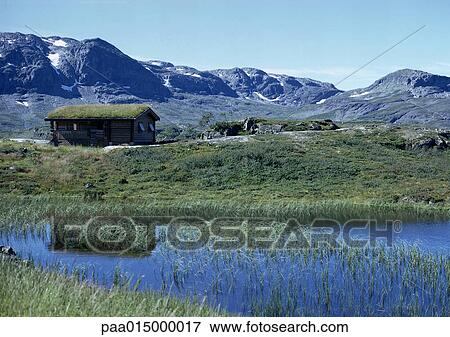 Scandinavia, log cabin in mountains View Large Photo Image Stock Photo - Scandinavia, log cabin in mountains. Fotosearch
