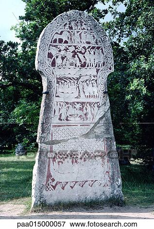 Sweden, Gotland, Lèrbro, Odin ritual stone View Large Photo Image Stock Photo - Sweden, Gotland, Lèrbro, Odin ritual stone. Fotosearch