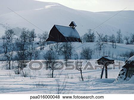 Sweden, barn in snowy landscape View Large Photo Image Stock Photo - Sweden, barn in snowy landscape. Fotosearch