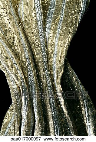 Gold fabric with silver stripes, close-up View Large Photo Image Stock Photo - Gold fabric with silver stripes, close-up. Fotosearch