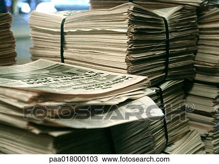 Bundles of newspapers. View Large Photo Image Stock Image - Bundles of newspapers.. Fotosearch