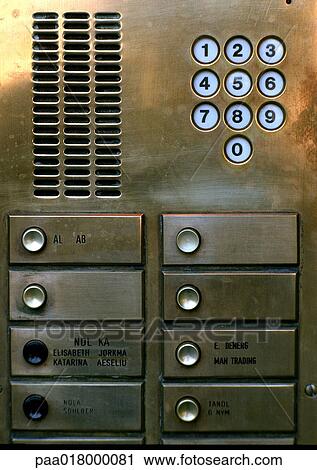 Call Box At Apartment Stock Image Paa018000081 Fotosearch Call Box At Apartment