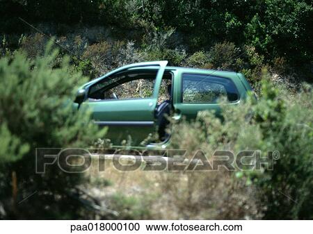 Car stopped on road, door open. View Large Photo Image Stock Image - Car stopped on road, door open.. Fotosearch