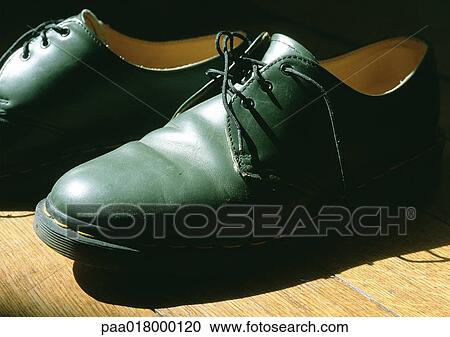 Stock Image - Pair of man's dress shoes.. Fotosearch