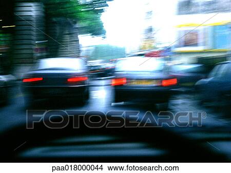 Traffic, view from inside car. View Large Photo Image Picture - Traffic, view from inside car.. Fotosearch