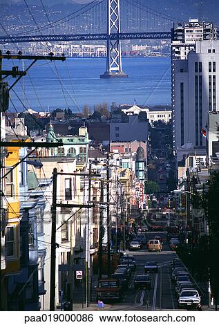 Stock Photograph - California, San Francisco, street and port. Fotosearch