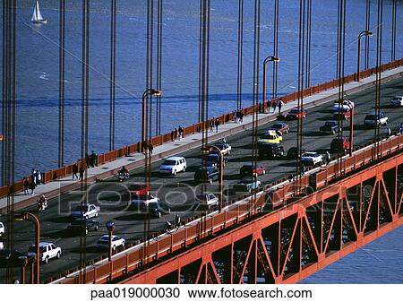 California, San Francsico, section of Golden Gate Bridge with traffic View Large Photo Image Stock Image - California, San Francsico, section of Golden Gate Bridge with traffic. Fotosearch