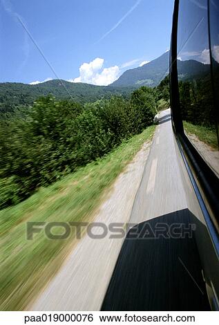 Car window and side of road, close-up, blurred motion View Large Photo Image Stock Photograph - Car window and side of road, close-up, blurred motion. Fotosearch