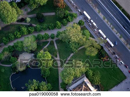 France, Paris, park and road, birdseye view. View Large Photo Image Stock Photo - France, Paris, park and road, birdseye view.. Fotosearch