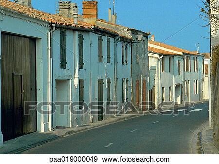 Stock Photo - Road in European village.. Fotosearch