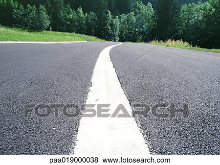 White line in center of road. View Large Photo Image Stock Photo - White line in center of road.. Fotosearch
