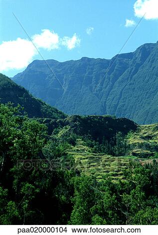 Picture - Reunion, mountainous landscape. Fotosearch