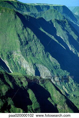 Stock Image - Reunion, mountains, close-up. Fotosearch