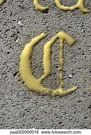 Stock Photograph - C, text, raised.. Fotosearch