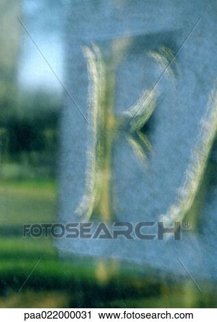 Stock Image - F, text, engraved. Fotosearch