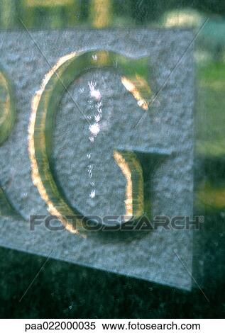 G, text, etched. View Large Photo Image Stock Photography - G, text, etched.. Fotosearch