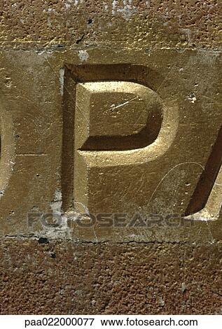 P, text, engraved View Large Photo Image Stock Photo - P, text, engraved. Fotosearch