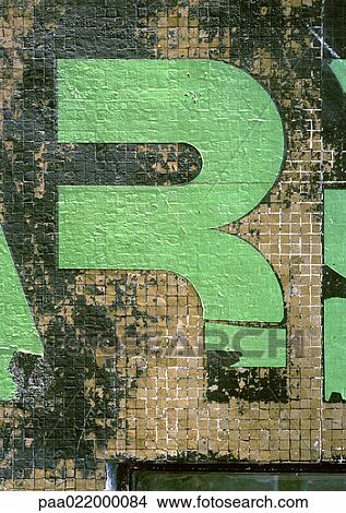 Picture - R, text, painted.. Fotosearch