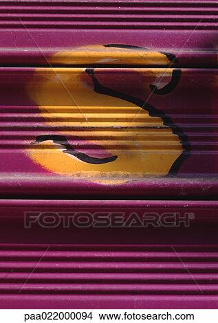 S, text, painted. View Large Photo Image Picture - S, text, painted.. Fotosearch
